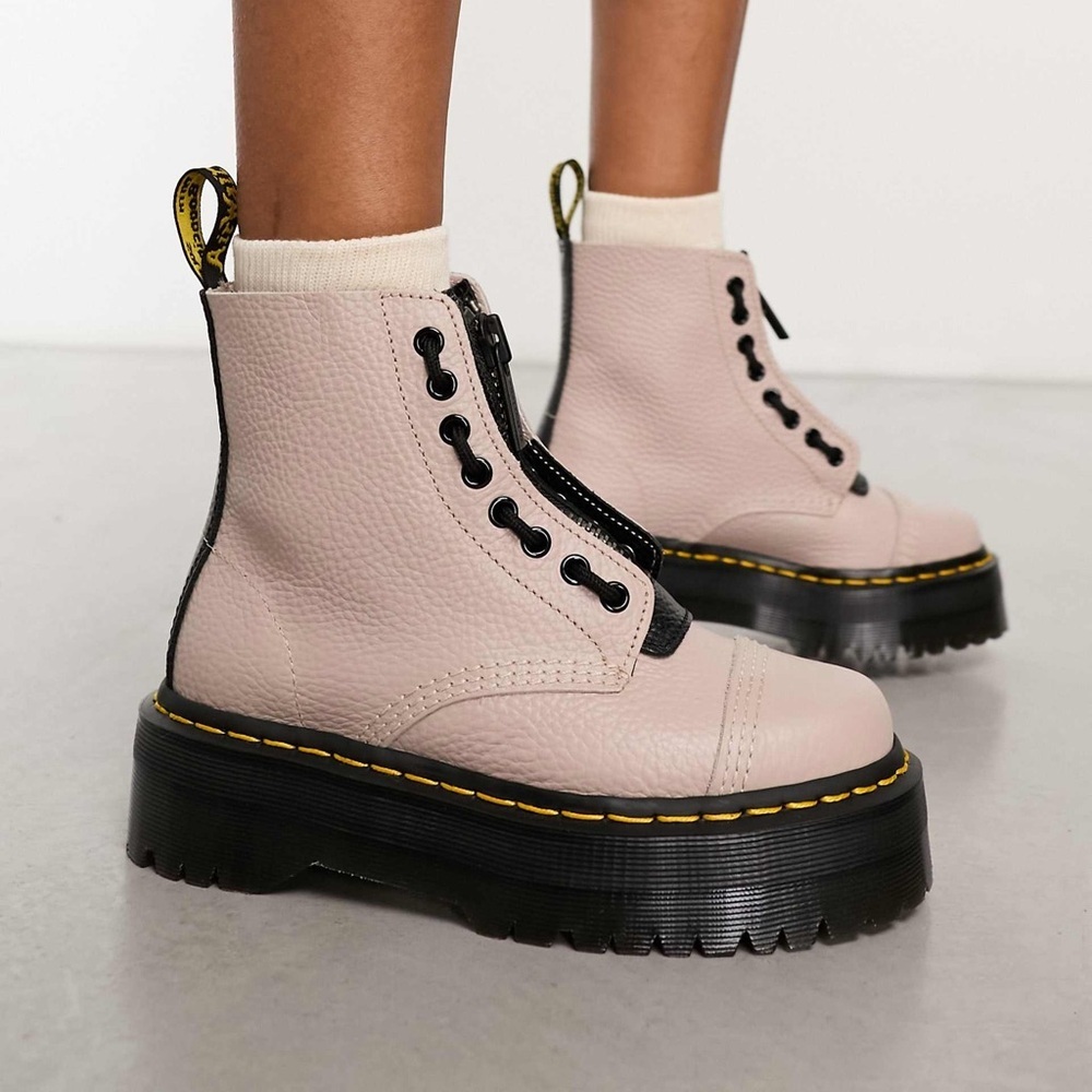 Dr. Martens Pink Platform Combat Boots